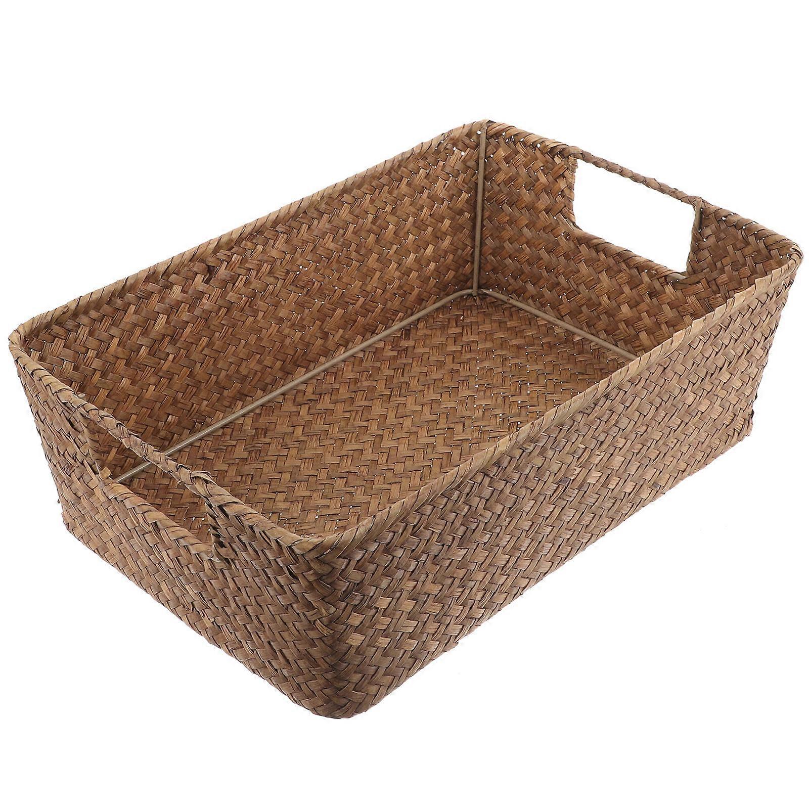 Portable Coffee Straw Storage Box for Fruits Snacks and Toys with Handle 7.5 Inches