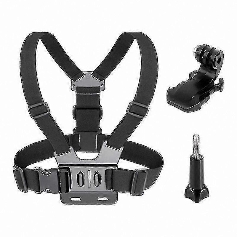 Black Chest Harness with Camera Mount for Action Cameras