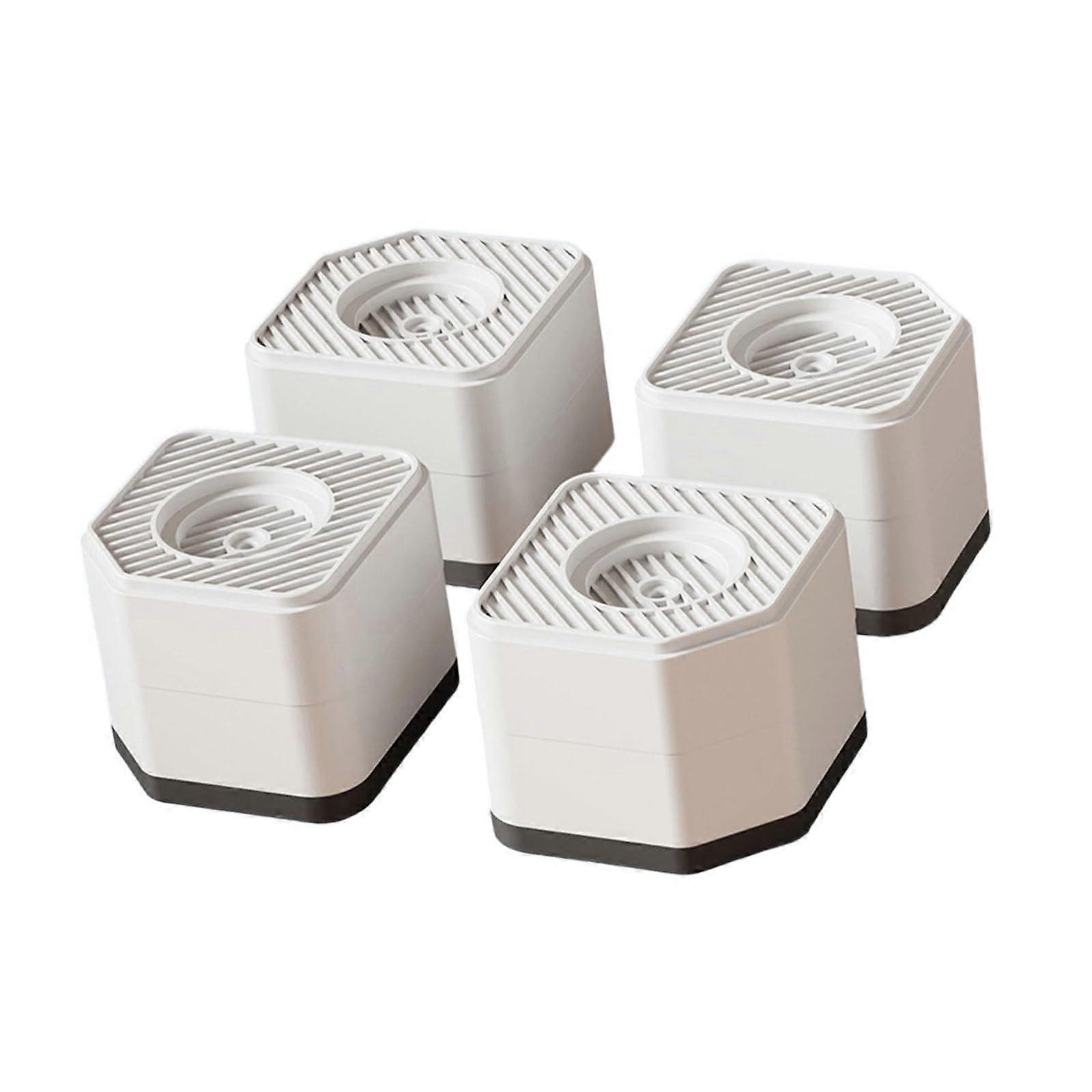 4Pcs Washing Machine Shockproof Pads, Anti-Slip Stabilizer Feet Mats for Washer Dryer & Refrigerator, White Two-Layer Design