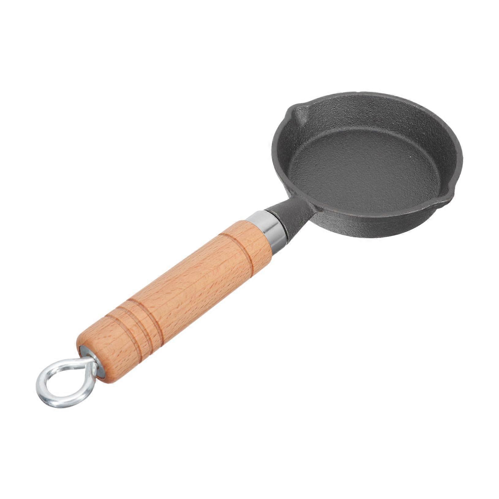 Mini Cast Iron Egg Frying Pan Handle NonStick Coating Portable Cooking Pan for Omelettes Fried Eggs Compatible Induction and Gas Stoves