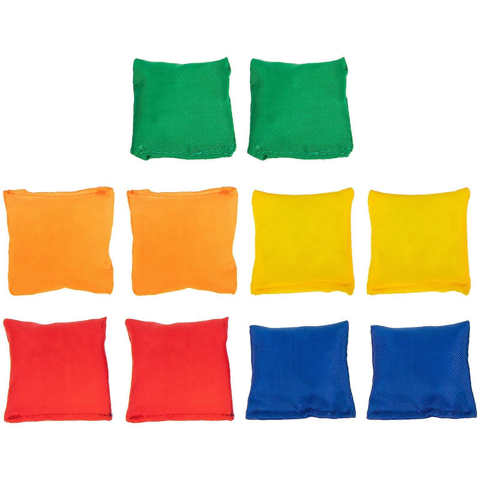 Bean Bag Toss Game Toy Throwing Game for Children Playthings Assorted Color Canvas Material Enhancing Strength and Angle Control 10Pcs