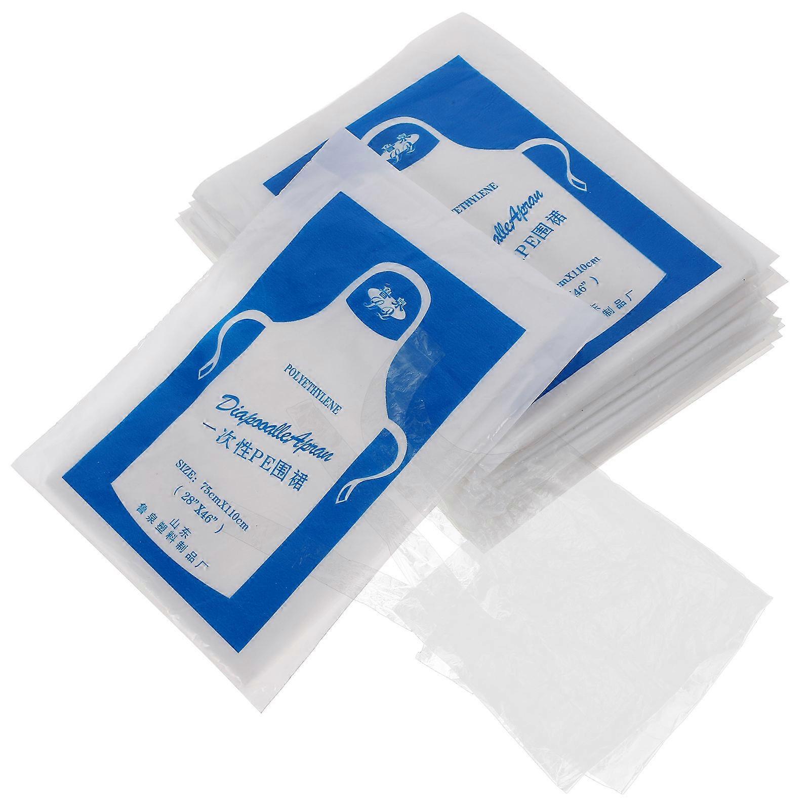 Transparent Waterproof Aprons Cooking Aprons for Home Use 25Pcs Disposable