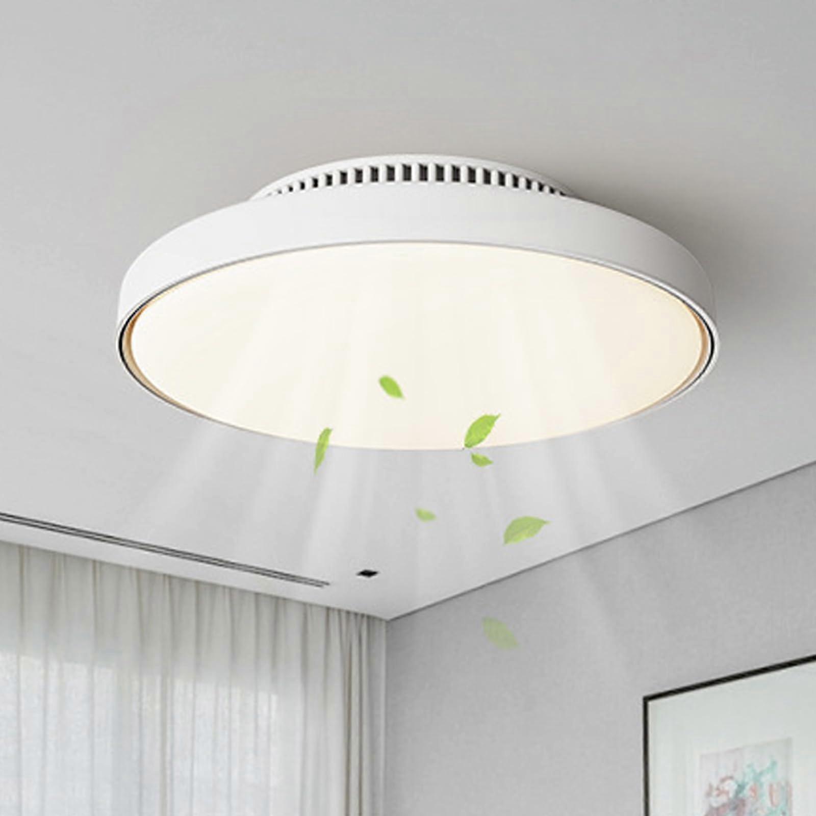 Ceiling Fans Lights with Air Purifiers, Clean Deodorize Air smart dimmable LED fan light quiet 6 speed remotewhite 90W