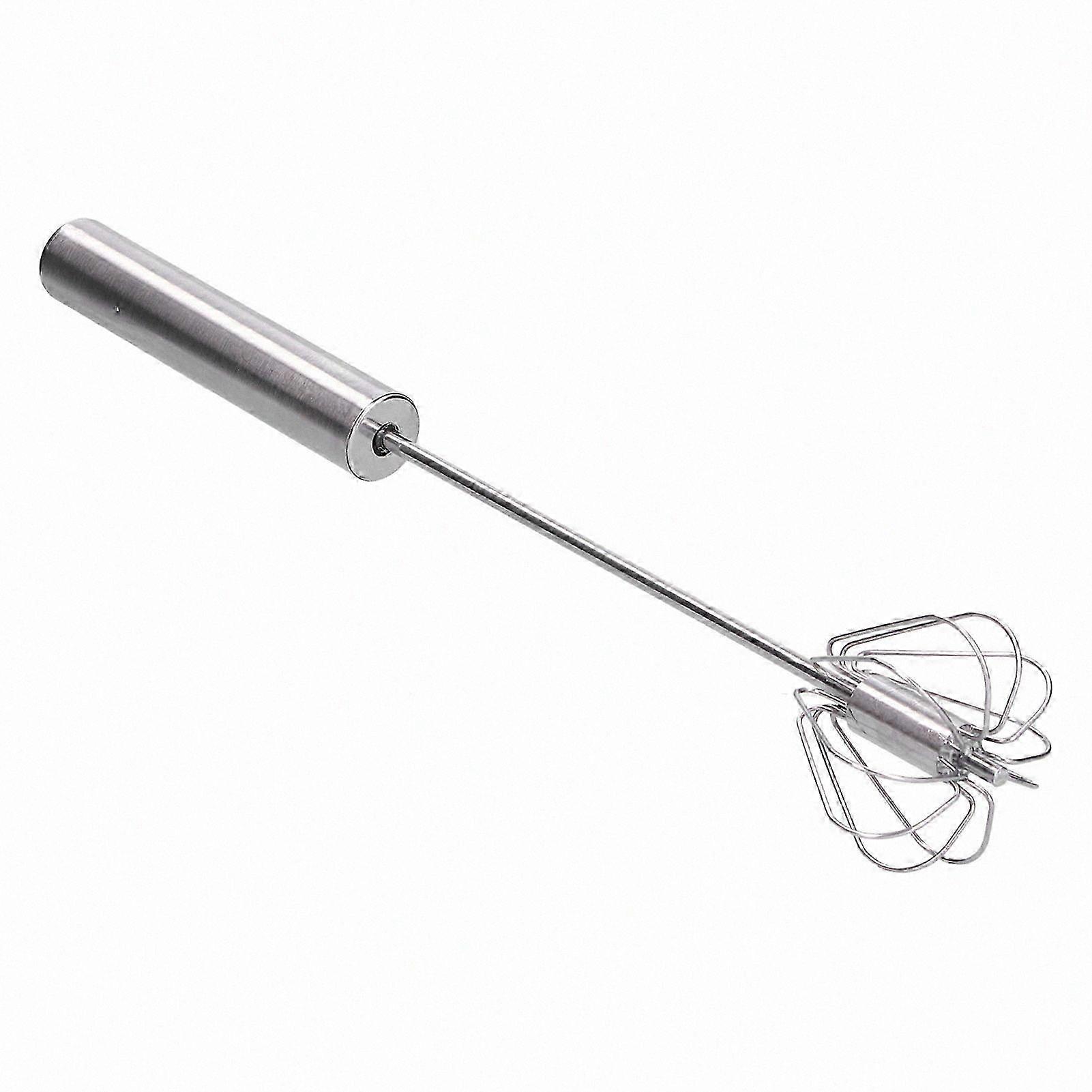 35cm Semi-Automatic Kitchen Egg Beater in Stainless Steel