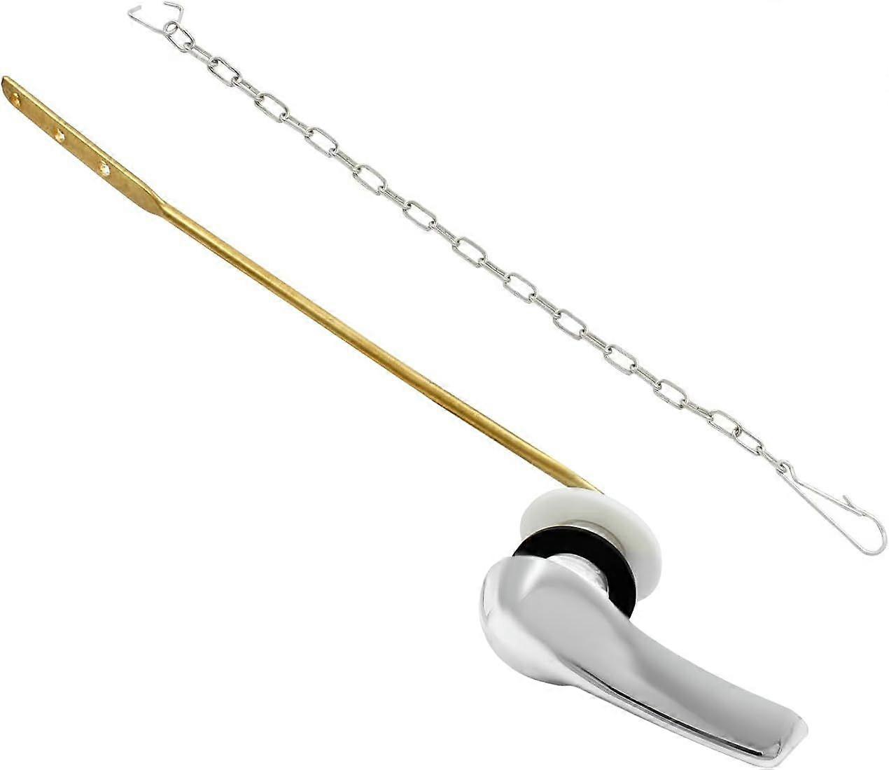 Toilet Handle Replacement Kit Chrome Finish Tank Flush Lever with Stainless