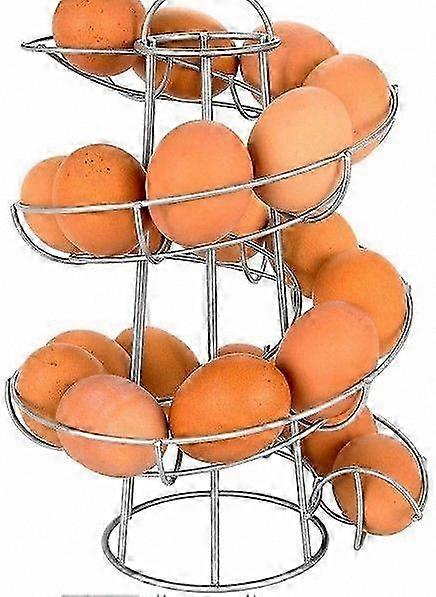 Freestanding Egg Dispenser Rack for Countertop Kitchen, Spiral Wire Design, Holds Up to 18 Eggs