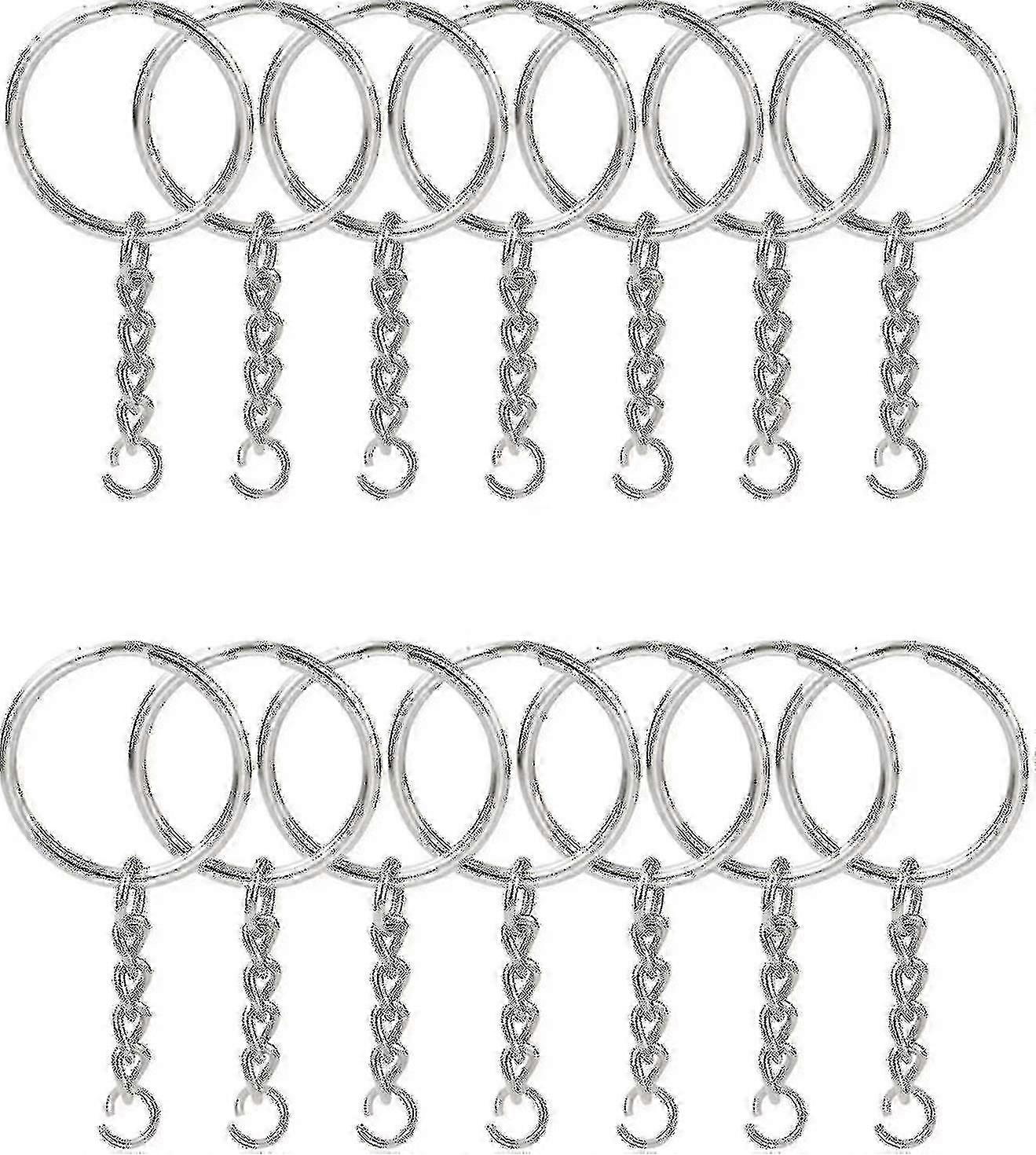 100pcs Split Key Ring With Chain 1 Inch And Jump Rings,split Key Ri...