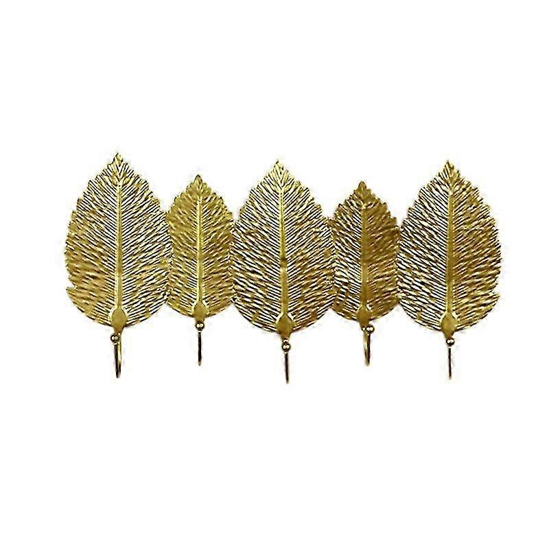 Leaf Wall Hook Coat Rack,Gold Wall Hook,Leaf Shaped,Wall Hook,Jackets,Hat,Towel,Key Storage,Creative Hook for Living Room,Kitchen,