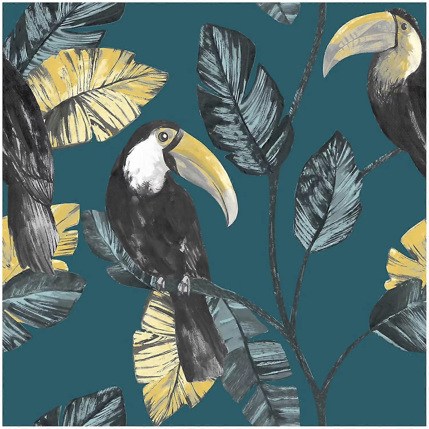 Goodhome Phane Teal Wallpaper