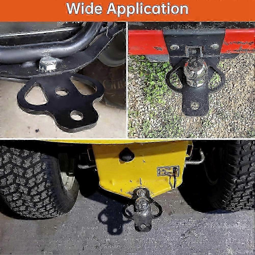 Heavy-duty three-way trailer hitch adapter with bolt-on for all-terrain mowers