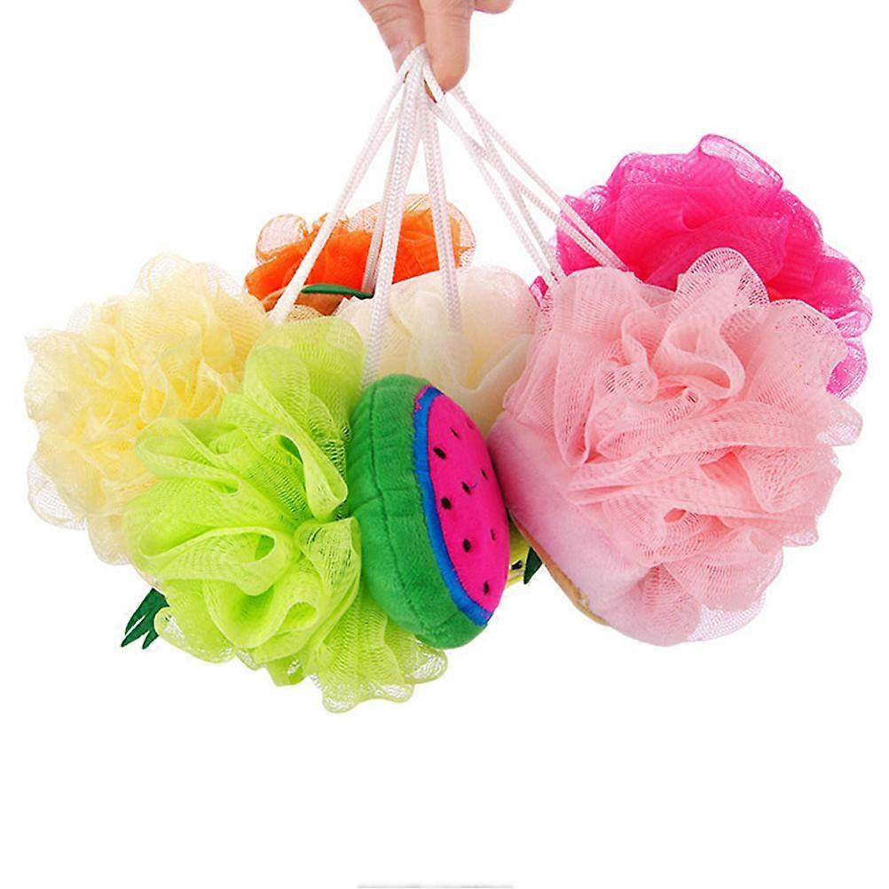 Double Ball for Shower Use Soft and Comfortable Plush and Nylon 4pcs Assorted Color