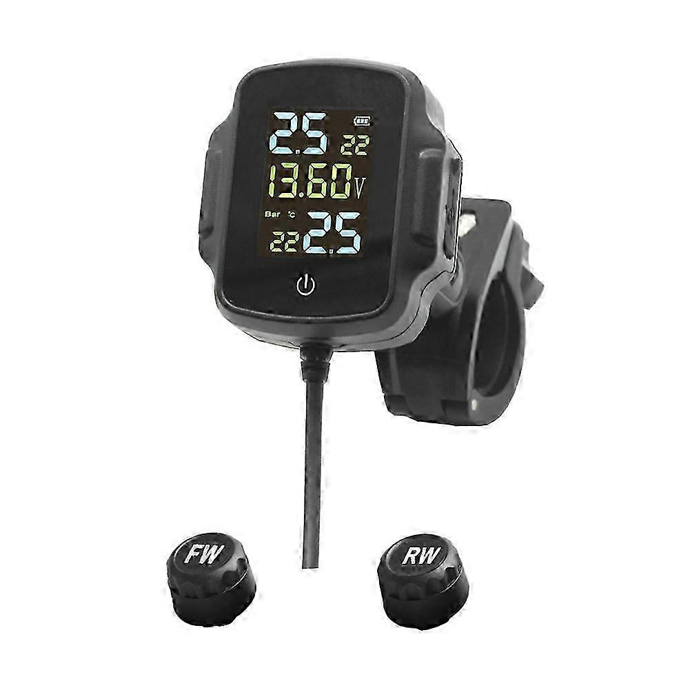 System monitorowania ciśnienia w oponach motocyklowych TPMS z 2 czujnikami zewnętrznymi Inteligentny zestaw alarmowy do opon Univers