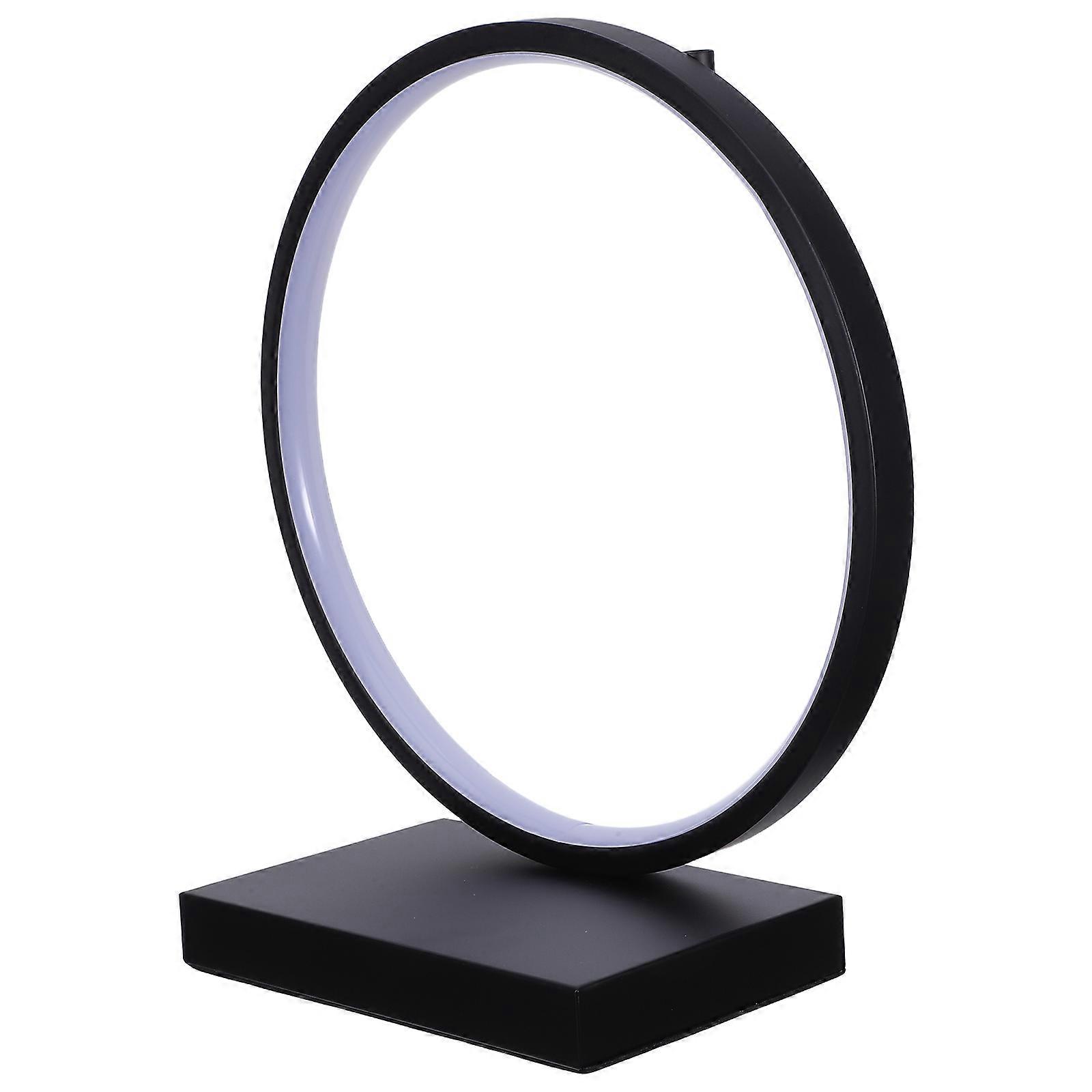 Iron Circle Lamp Black Eye-Friendly Softness LED Night Light for Home Use