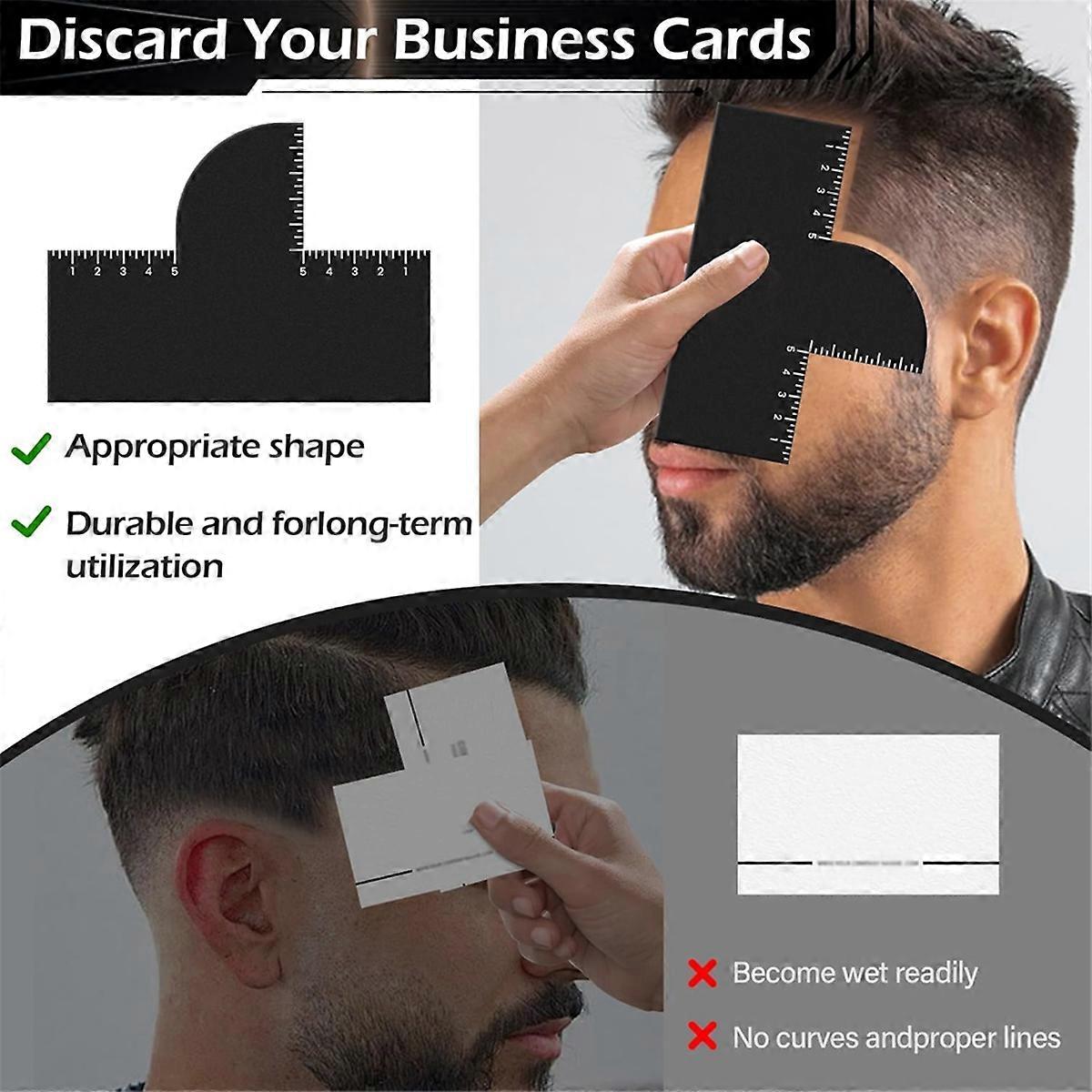 Enhancement Card for Barbers with Measurement Indicators, Reusable Barber Hairline Shaping Tool
