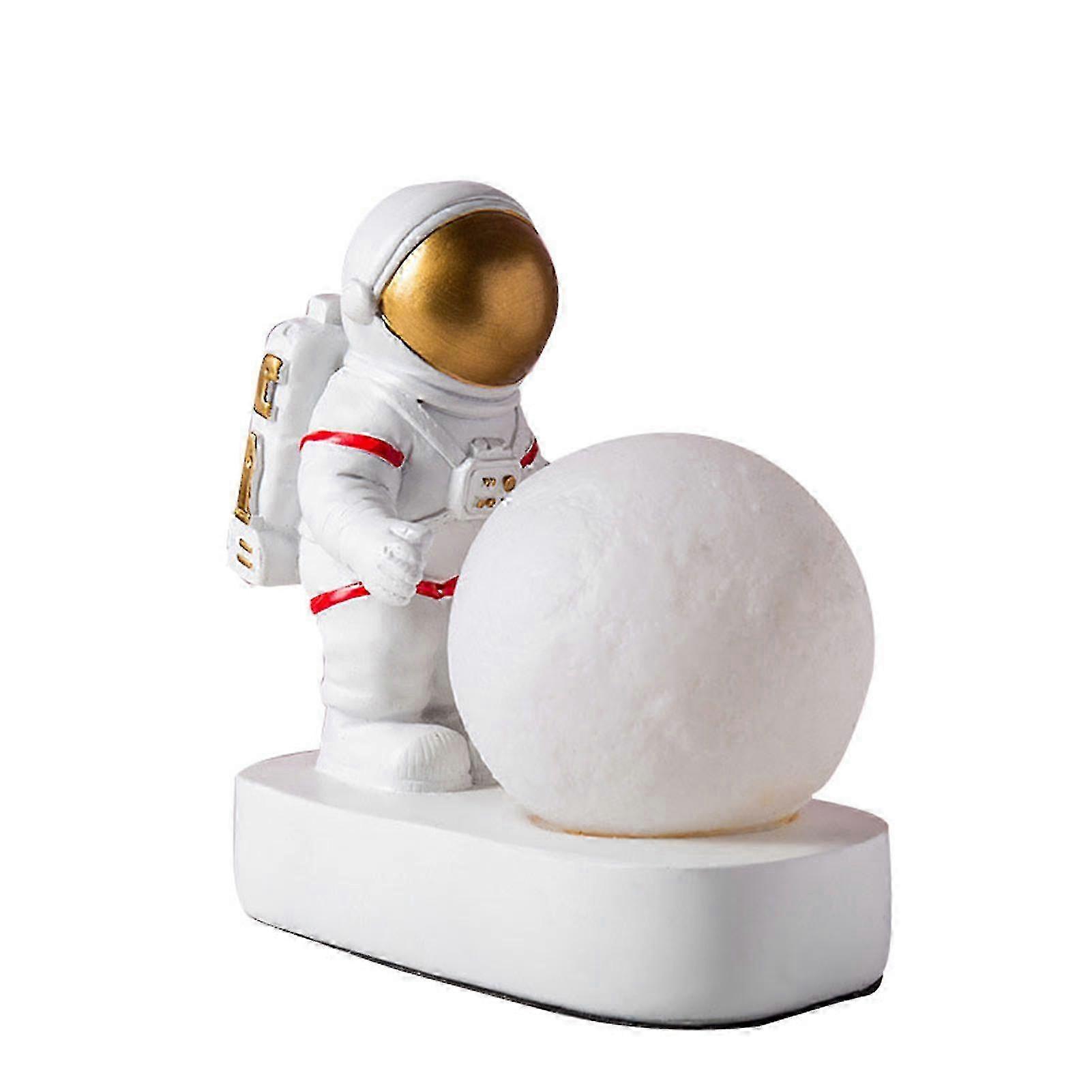 Astronaut Moon Lamp: Space-themed Resin Table Ornament with Night Light for Space Enthusiasts