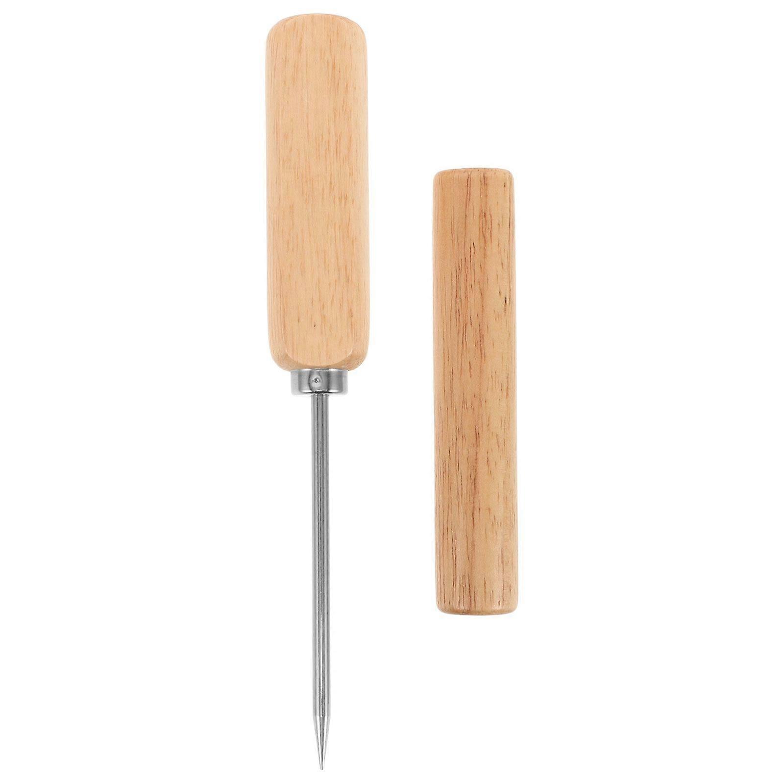 Rustfritt stål Ice Pick med Trehåndtak For Breaking Ice Manuell Ice Crusher Tool Bartending Whisky Ice Cube Breaker for Ice Shaving Tool Ice Crushi
