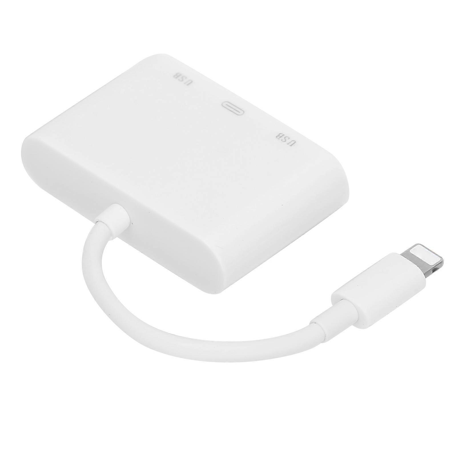 Dual USB OTG Hub for iOS with Camera Reader, 33g Lightweight Adapter