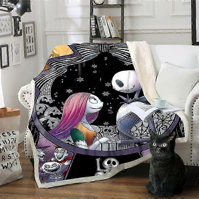 Soft and Warm Fleece Throw Blanket for Kids and Adults: The Nightmare Before Christmas Theme