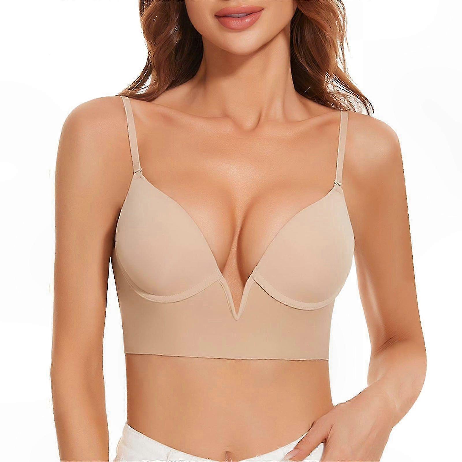 Seamless Push-Up Bra with Deep V Backless Design for Women