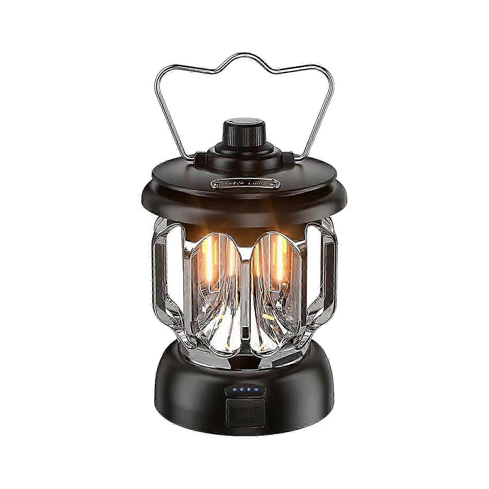 2025 Multi-Function USB Rechargeable Lantern LED Tent Lamp Outdoor Camping (Black) Edition