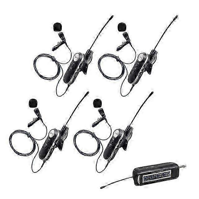 2025 Wireless lavalier microphone system 4 channel wireless lavalier microphone for iphone dslr camera youtube podcast vlog b