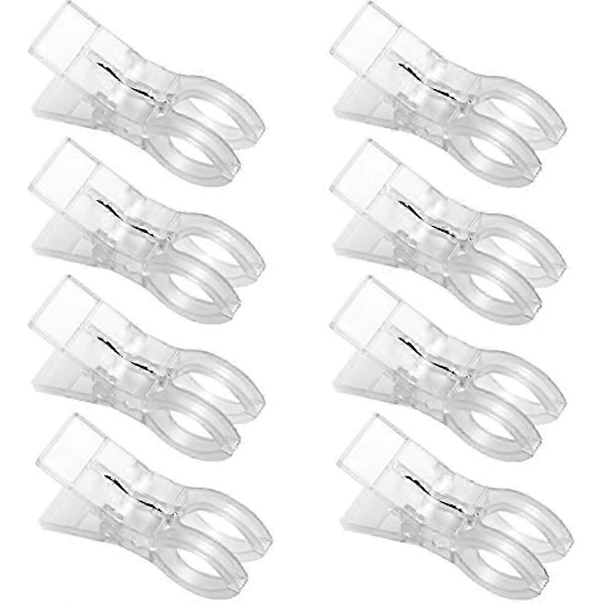 8Pcs Clear White Beach Towel Clips Plastic Clothing Hanger Clamp Keep Your Towels from Blowing Away-Beach Chair or Pool Loungers on Your Cruise