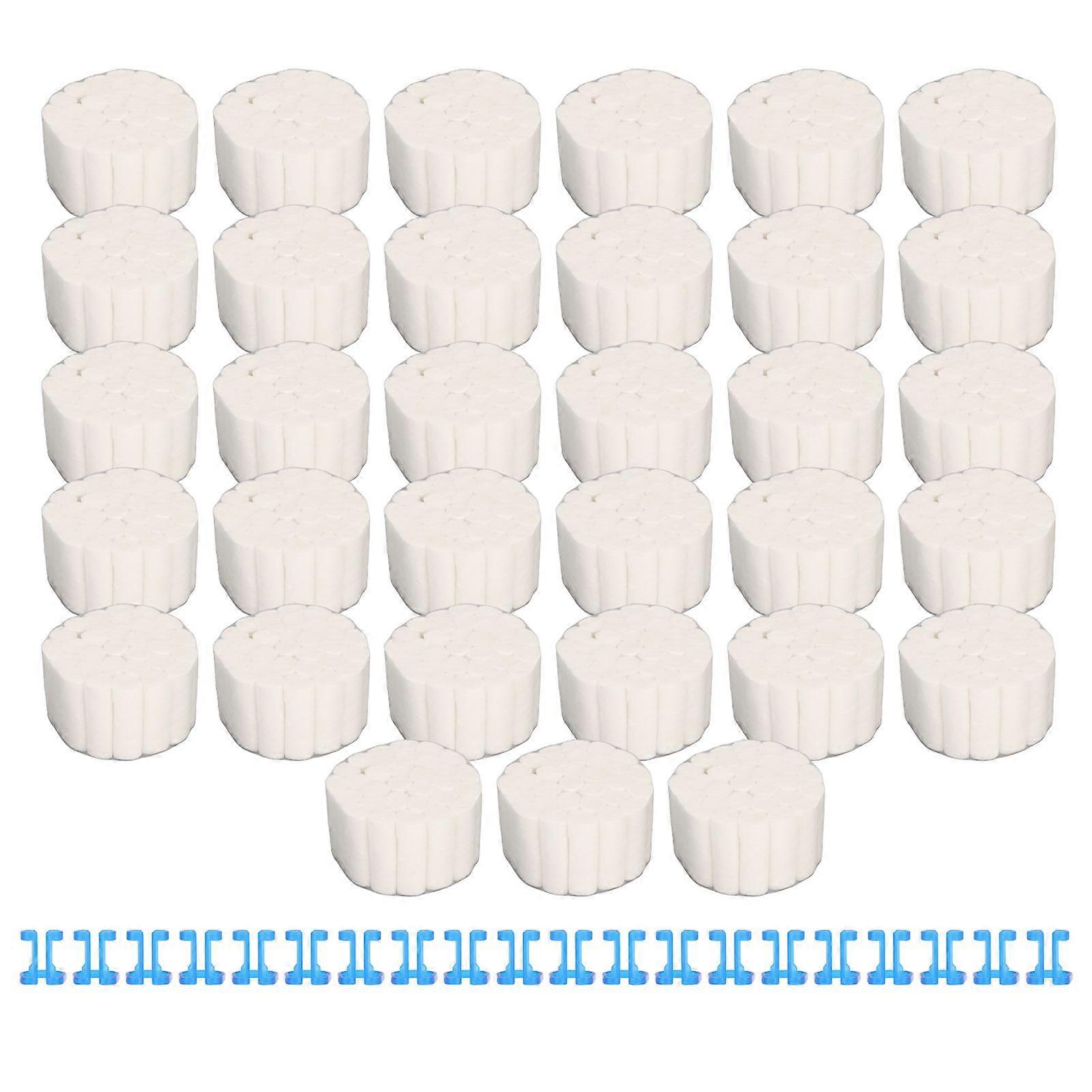 1000Pcs Dental Cotton Rolls High Absorbent Comfortable Nose Bleed Plugs with Clips for Kids Adults Nosebleed 3.8cm/1.5inch