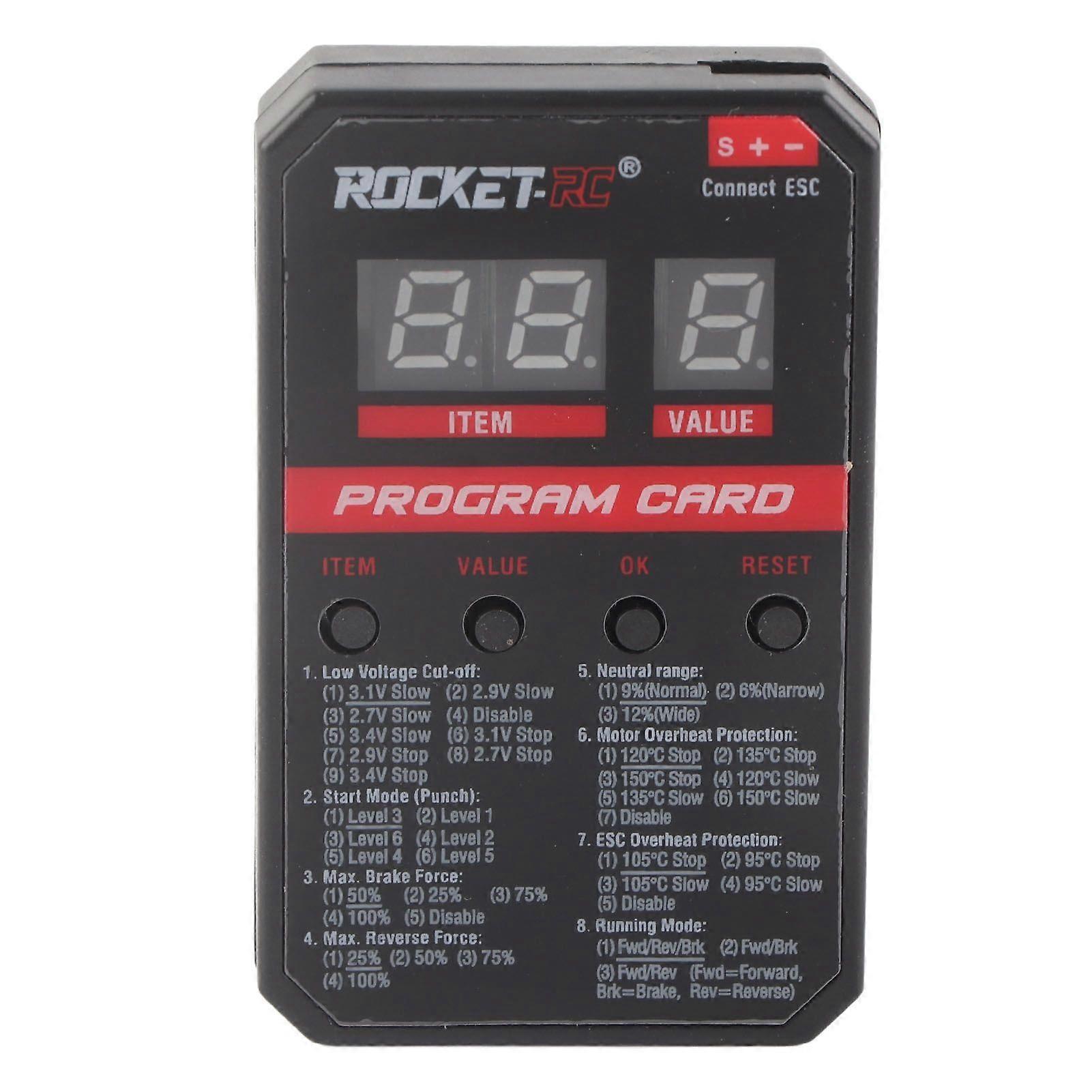 RC Car LED Program Card for Rocket V2 ESC 45A 60A 80A 120A 150A Brushless Waterproof ESC Programing Card