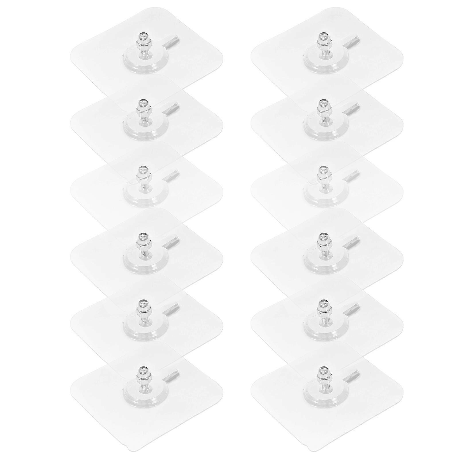 Adhesive Wall Hooks No Bedroom Transparent Pvc Hanging 12Pack