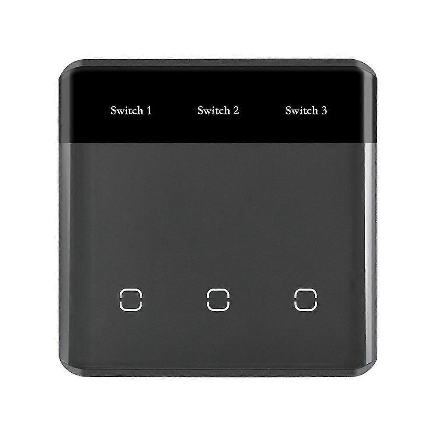 TUYA Smart ZigBee 3.0 Wireless Smart Touch Switch Light Emitting Diode Screen EU Plug Black and Gray