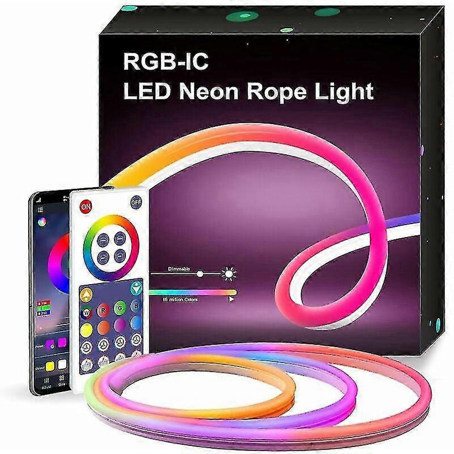 KINZON Bande lumineuse LED non 3 m RGBIC Bluetooth LED bande lumineuse avec contrle APP multicolore RVB pour chambre salon barre plafonnier bande