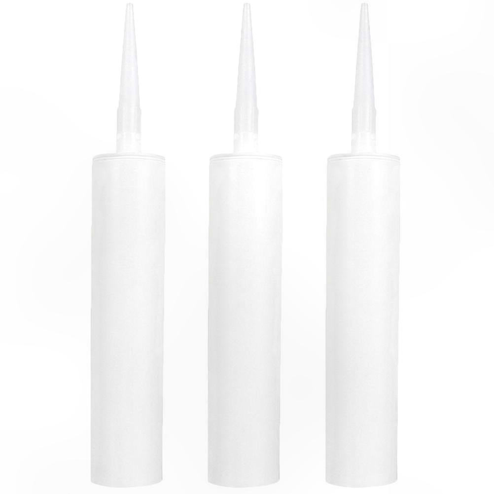 3pcs Empty Caulk Tubes for Storage, Refillable Applicator Bottles for Caulk, Cement, Liquid Containers – Simple Plastic Design