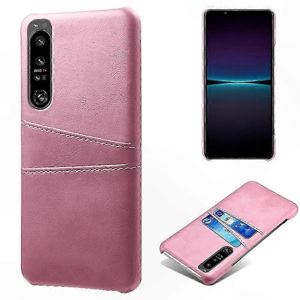 Anti-Scratch Phone Case with Card Slots for Xperia 1 IV, PU Leather Coated Hard Shell Protector Cover