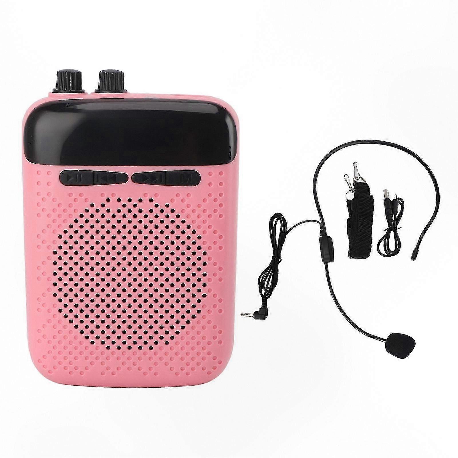 Compact Voice Amplifier with Rechargeable Battery and Wired Mic for Teaching and Versatile Use