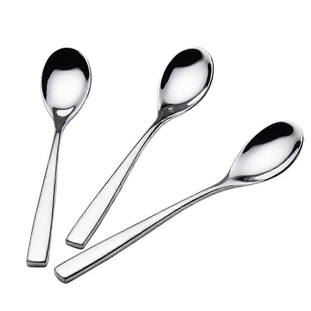 Silver Dessert Spoons for Dining Use 4Pcs Stainless Steel Kitchen Spoons