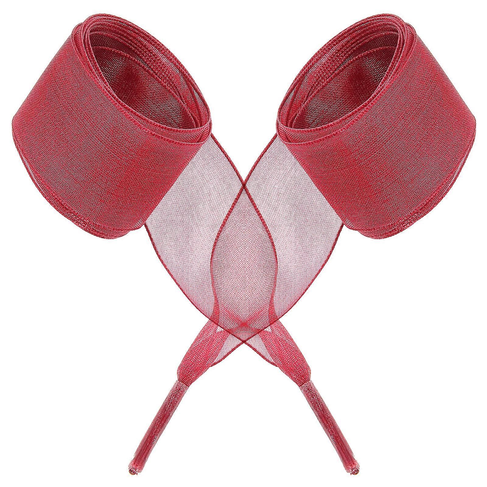 Dark Red Wide Shoelaces Chiffon Shoelaces for Shoes 1Pair Comfortable Fit