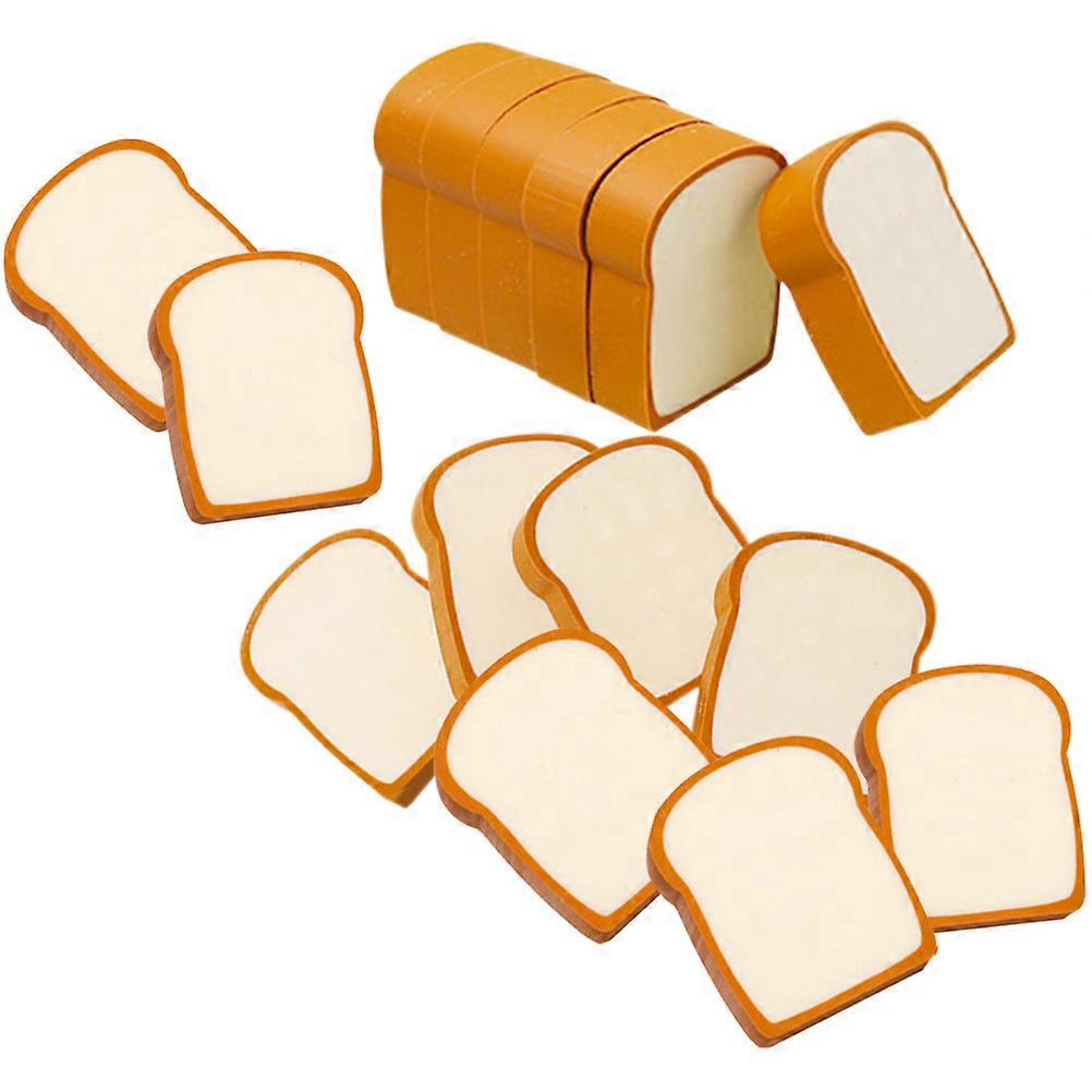 Novelty Eraser Cute Toast Shaped For Adults Daily Usage TPR Material 3.80X3.80X3.00CM 16Pcs