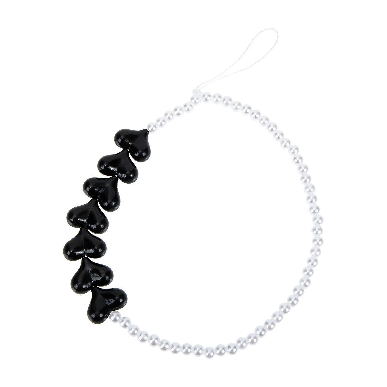 Cellphone Wrist Rope Heart Beaded Mobile Phone Chain for Cellphone Use 5Pcs