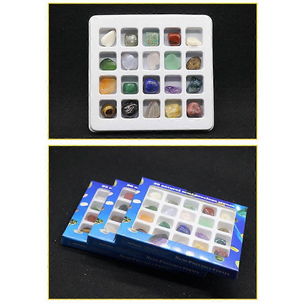 Crystal Study Sample Stones 1 Pack 20 Pcs Irregular Crystal Shapes Gift for Students Stone Chips Durable Storage