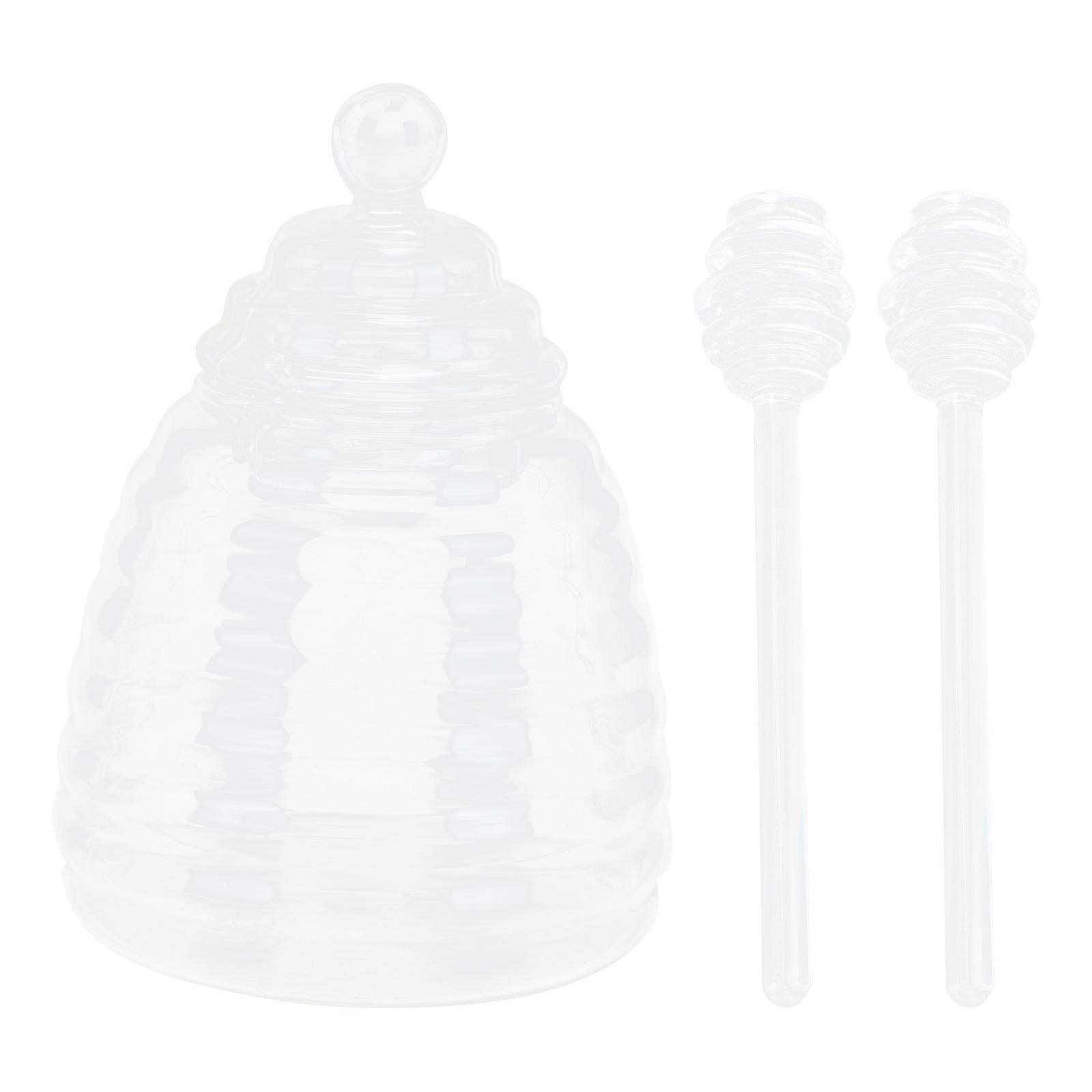 Food Storage Jar with Stirring Bars for Storage Use 2Sets Transparent