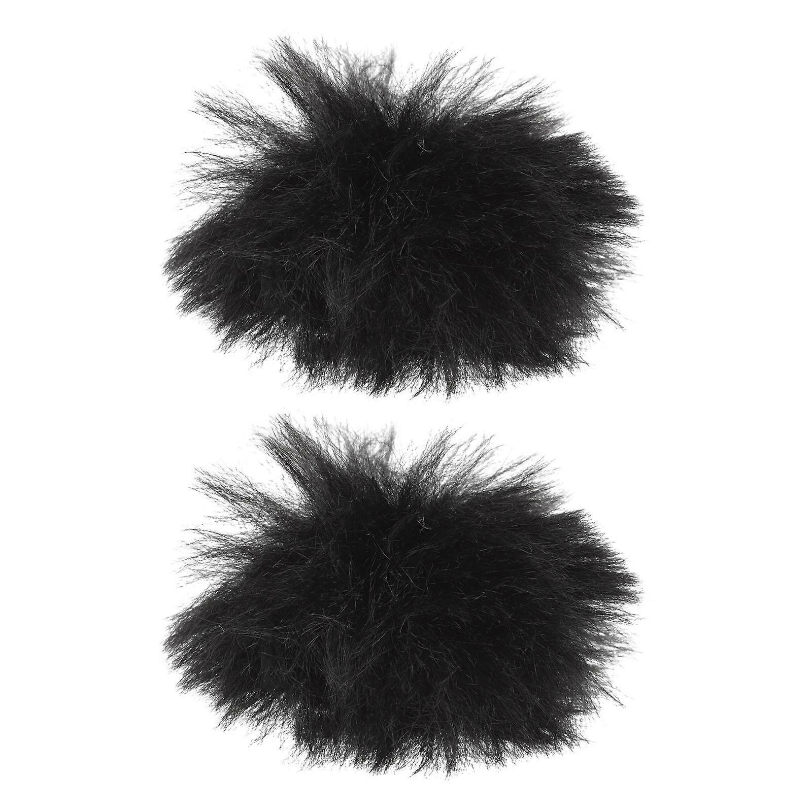 Lapel Microphone Covers for Windproof Protection Plush Material 6Pcs Black