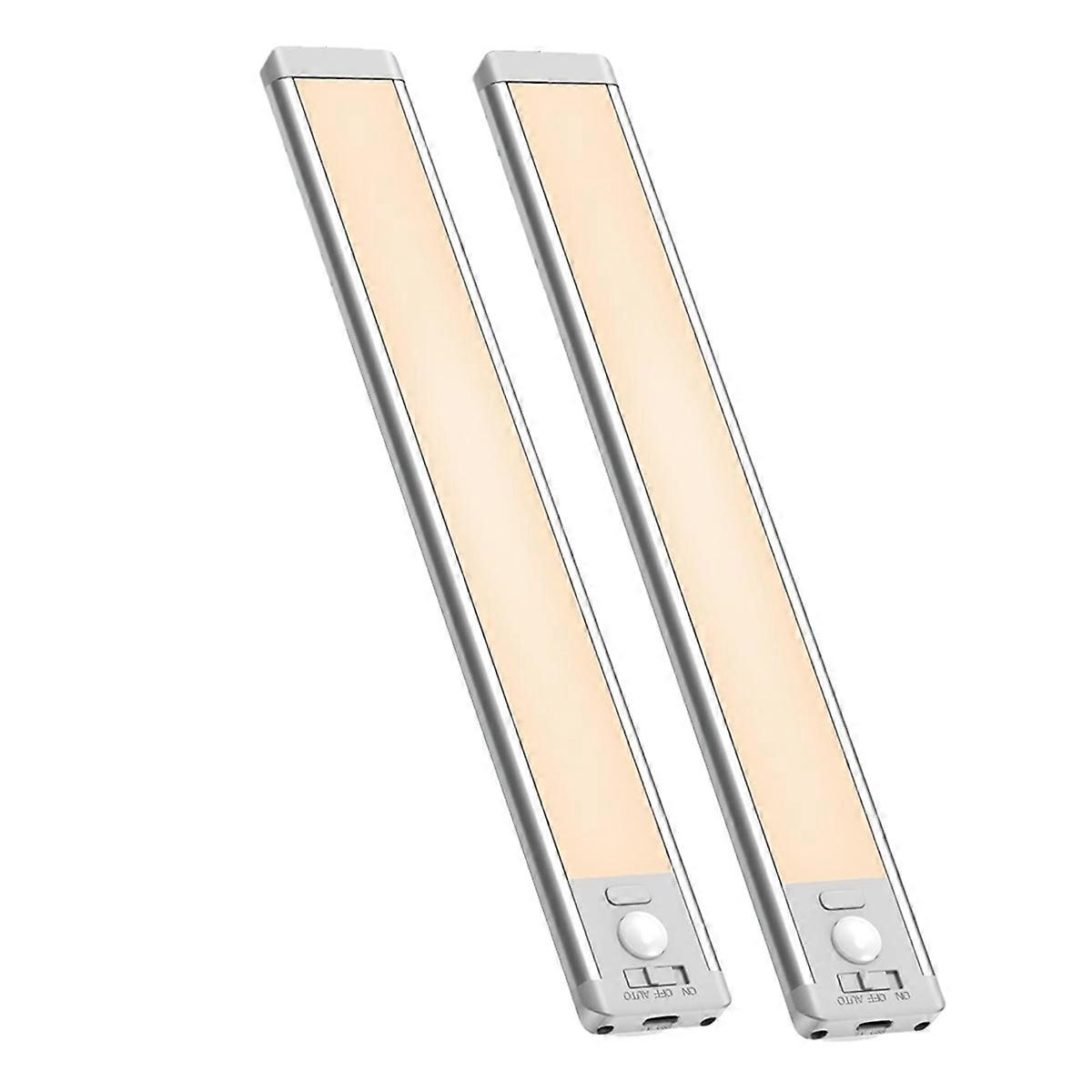 Under Cabinet Lighting, 2 Pack Rechargeable Motion Sensor Light Indoor, 5 Levels Dimmable Closet Lights 25CM