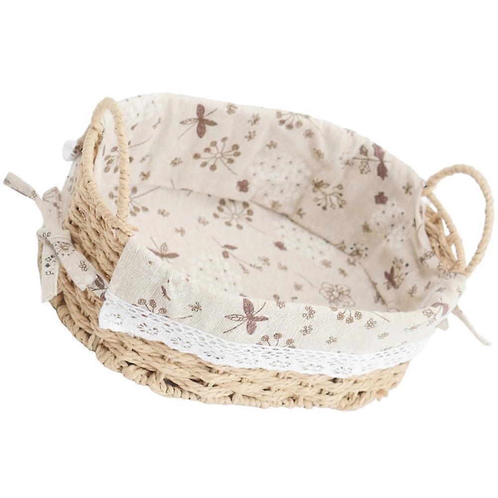 Woven Basket Handle Storage Container for Tabletop Use 5Pcs