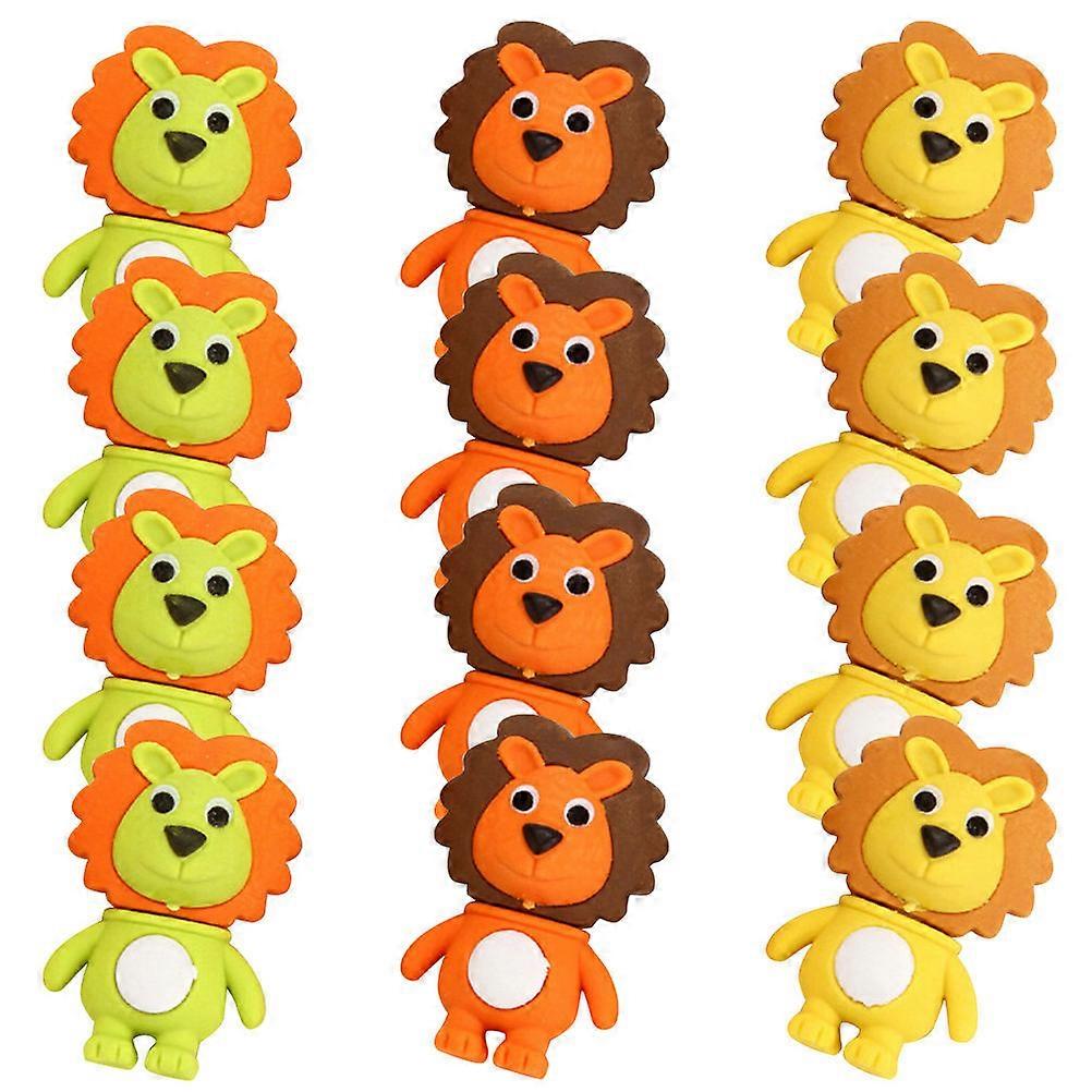 Multi-Function Erasers for Kids Lion Shaped Student Supply 24Pcs