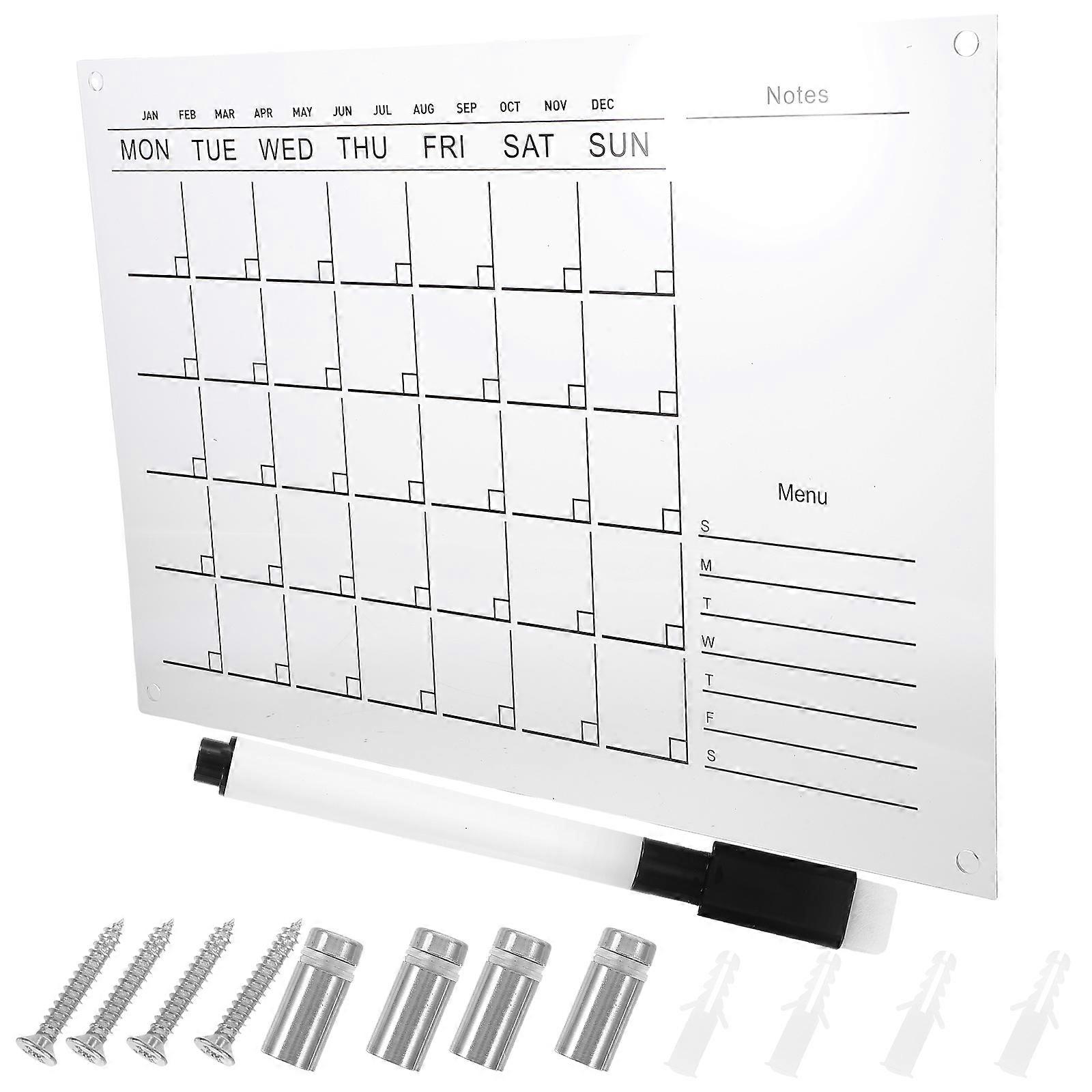 Weekly Planner Board Clear Calendar Home Office Use Acrylic Material Message Sharing 16.5×11.7×0.4in 1 Set