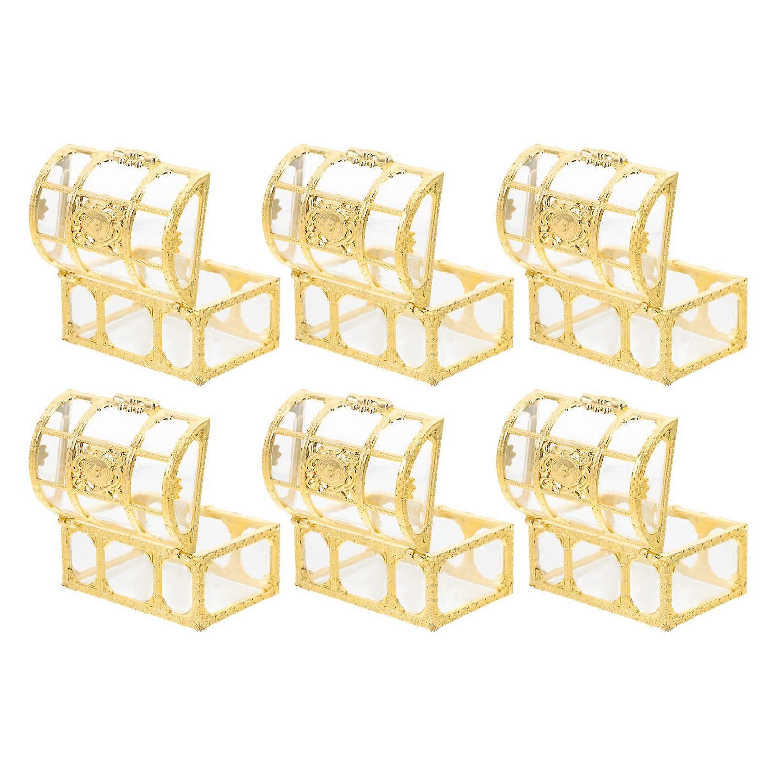 Golden Candy Packaging Box Small Treasure Chest for Wedding 24Pcs