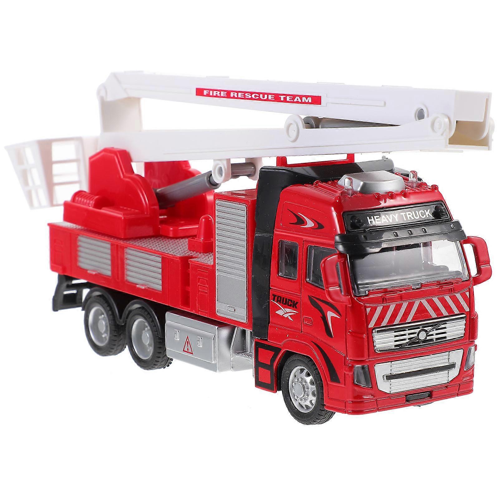 Pull Back Fire Truck Model Toy for Red Fire Fighting Truck 4Pcs Set
