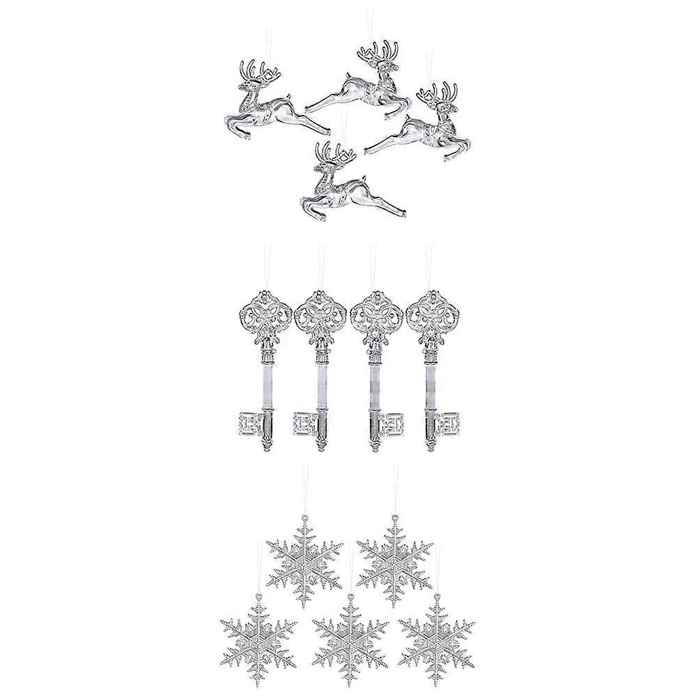 Transparent Xmas Pendant Set with 52Pcs for Festive Hanging Use