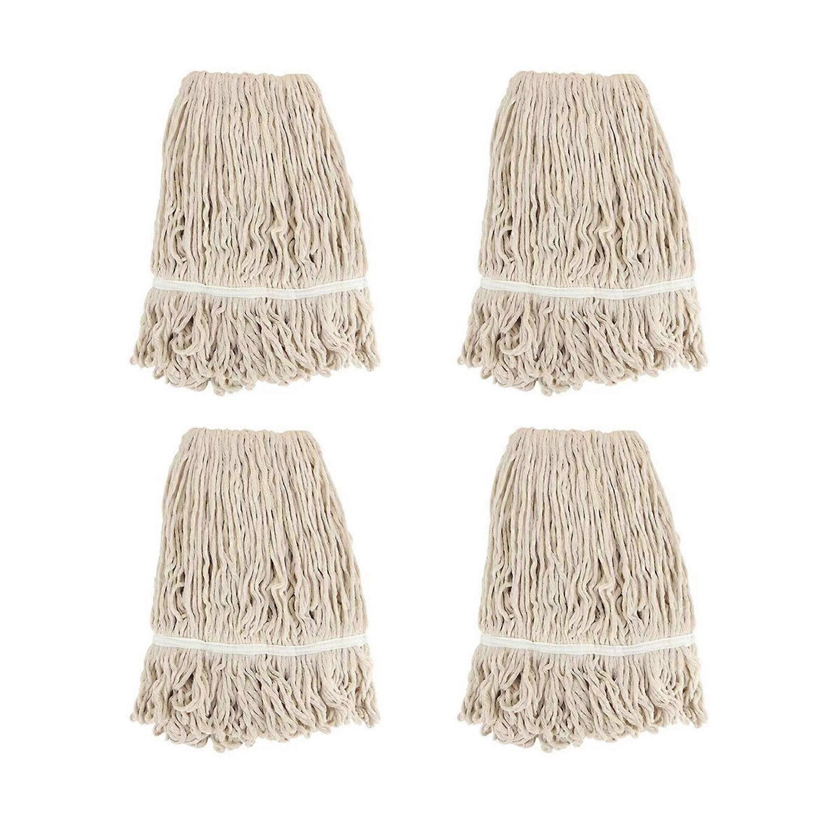 Pack Of 4 Heavy Duty Cotton Thread Mop Refill Head For Wood Floor Waxing And Polishing With Easy Installation Design Multicolor