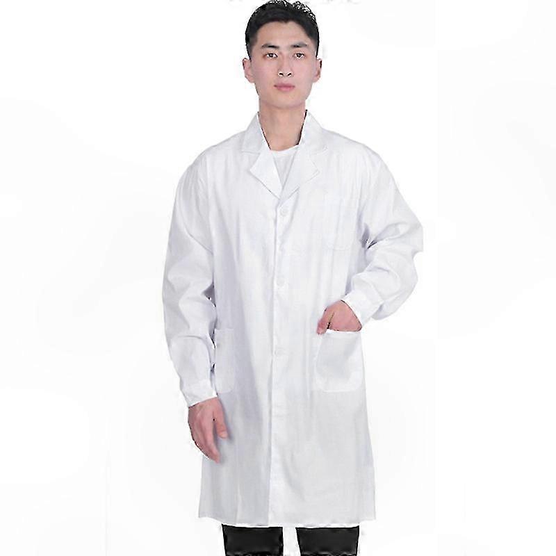 Men's Full-Length Poly Cotton Lab Coat with Long Sleeves (S-4XL)